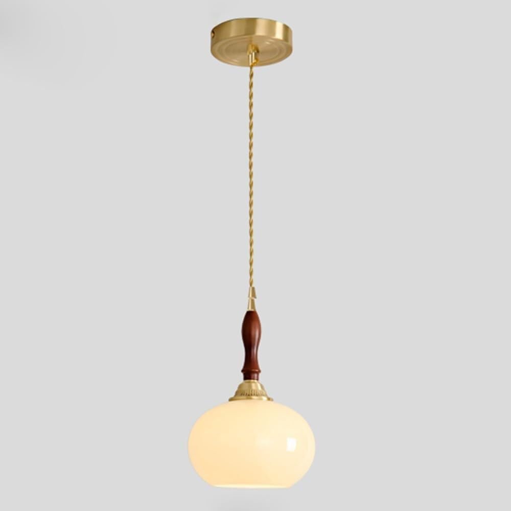 SBZIOJHDR Ceiling Lights, Dining Room Globe Glass Brushed Brass for Kitchen Bedside Small Chandelier Living Bar Hanging Lights(B)