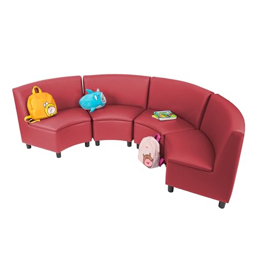 Image of FDP Kid Comfort Collective Modular Wedge Chairs, 4-Pack - Red