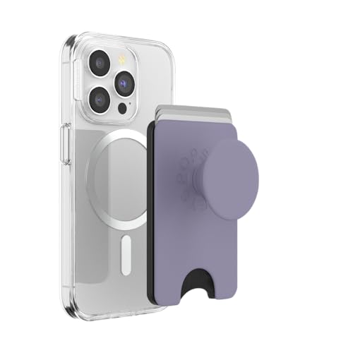 Image of PopSockets Phone Wallet for MagSafe, Phone Card Holder with Grip, Purple - Dusk