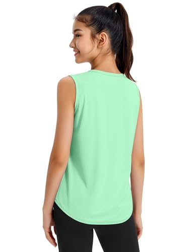 Image of JOCMIC Girls Tank Tops Quick Dry Athletic Sleeveless Shirts UPF50+ | Lightweight, Breathable, Sleeveless, Loose Fit, Crew Neck, Moisture Wicking, Stretchy, Soft, Tennis, Running