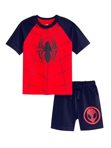 Image of Nap Chief Kids Cotton Official Marvel Superhero's Printed Co ord Sets for Boys & Girls, T Shirt and Shorts for Casual Wear