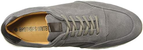 Brothers United Men's Leather Made in Brazil Fashion Trainer Sneaker, Navy Grainy, 7 | Image 4