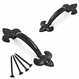Qualité supérieure : ces s en forme de nud Fleur de Lys sont conçues pour tirer et pousser une porte ouverte et fermée. Fabriqué en fonte robuste avec revêtement noir, solide et durable pour une utilisation à long terme.