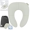 Jool Baby Folding Potty Seat for Toddler Travel - New Pull Tab for Easy Removal, Fits Round & Oval Toilets Securely (Sage)