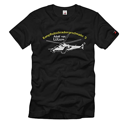 T-shirt KHG-5 d'exception hélicoptère combat noir XL aux finitions graphiques soignées