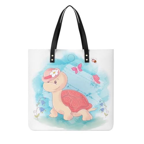 Sac cabas papillon tortue pour femmes idéal comme grand sac à bandoulière de voyage 39x39cm