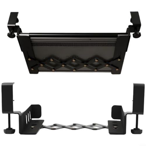 HomeVortex Support pour ordinateur portable, sans perçage, en acier, avec coussinets antidérapants, étagère peu encombrante, pour ordinateurs portables jusqu'à 6,3 cm d'épaisseur, support de serrage