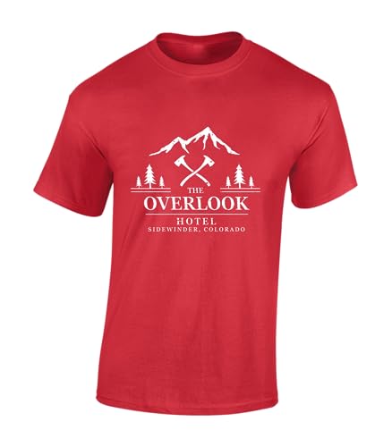 Crown Designs Overlook Hotel Classic Horror Movie Inspired Premium Quality Regular Fit T-Shirt Top for Men and Teens - Red / 3XL
