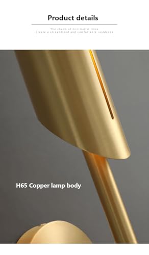 Image of Modern Gold Wall Lamp | 3-Color LED Wall Lights for Bedroom Living Room | 12W Indoor Fancy Wall Light Fixture | Sleek Home Decor Lighting