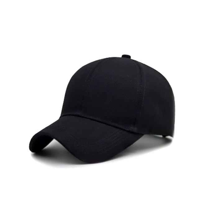 Bora Fashion Cotton Sports Hat for Men Women Stylish Baseball Cap for Cricket Football Running and Casual Outings Black-picture-51