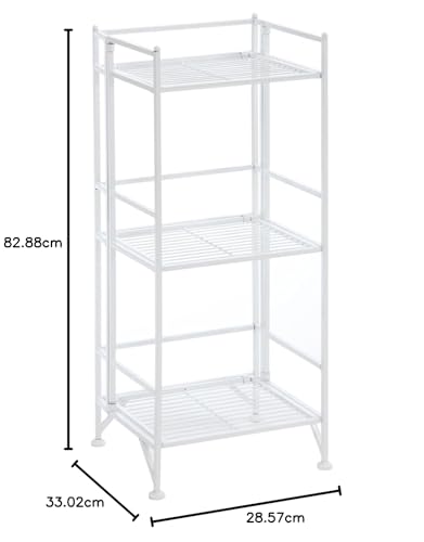 Image of Convenience Concepts Xtra Storage 3 Tier Folding Metal Shelf, White