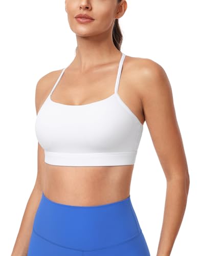 HeyNuts to Freest Y Back Sports Bras for Women Spaghetti Thin Strap Workout Bras Wirefree Padded Racerback Yoga Bras2