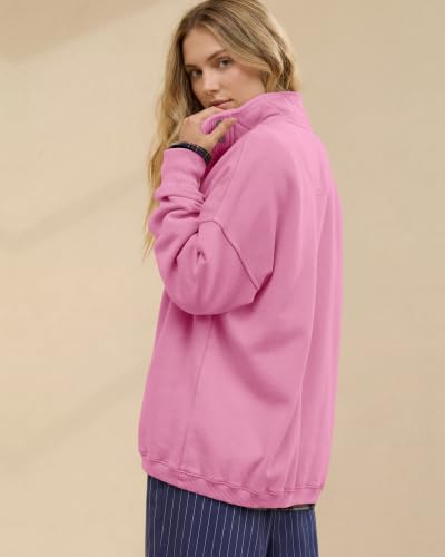 Image of Gacaky Sweatshirt for Women Oversized Henley Neck Pullover Top Fall Outfits | Oversized Silhouette, Quilted Placket Detail, Henley Sweatshirt, Comfort Soft Sweaters, Fall Winter Fashion Outfits Clothes