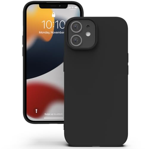 YATWIN Silicone Case for iPhone 12/12 Pro, Soft-Touch, Shockproof, DustProof, Antiskid Full Body Armour Phone Cover for Apple iPhone 12/12 Pro - Black