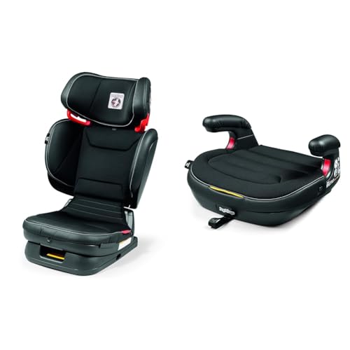 Peg Perego Viaggio Flex 120 - Booster Car Seat - for Children from 40 to 120 lbs - Made in Italy - Licorice (Black) & Viaggio Shuttle - Booster Car Seat - for Children from 40 to 120 lbs