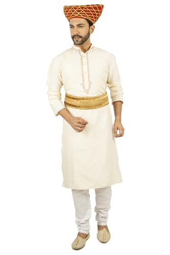Image of Traditional Handstitch Ready to Wear Maharashtra Mavla Pagdi Topi Cap Turban for Party and Traditional Function