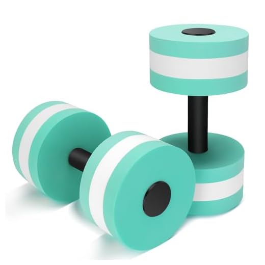 Aquatic Dumbbells, 2PCS Water Aerobic Exercise Foam Dumbbell Pool Resistance, Water Aqua Fitness Barbells Hand Bar Exercises Equipment for Weight Loss, Cyan