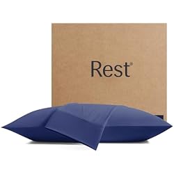 REST® Evercool®+ Cooling Pillowcases Standard - 2 Pillowcases for Sensitive Skin, Silver Infused Fabric for Hygienic Sleep, Silky Smooth for Curly Hair, High Elastic for Snug Fit (19x29 inches)