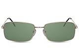 Cheapass Gafas de Sol masculinas clásicas Retro Rectangulares estilo italiano Gafas de Sol de Metal Dorado con Lentes Verdes para Hombres con protección UV400