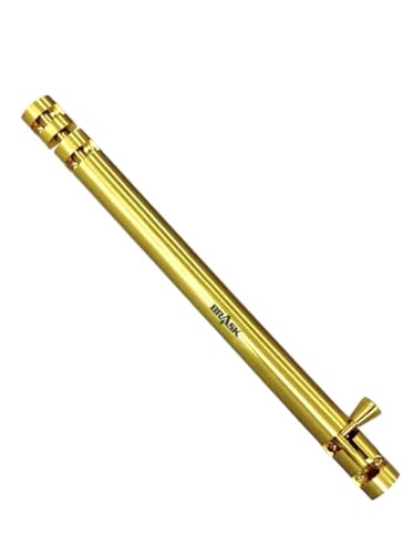 Image of inchBRASK inch Brass Tower Bolt Xylo Heavy - Golden Satin Finish with Screws | Door Latch - Chitkani for Doors & Windows | Xylo Heavy Tower Bolts | Kundi /Chitakni /Latch /Chitkini (12 Inches, 2, Piece)