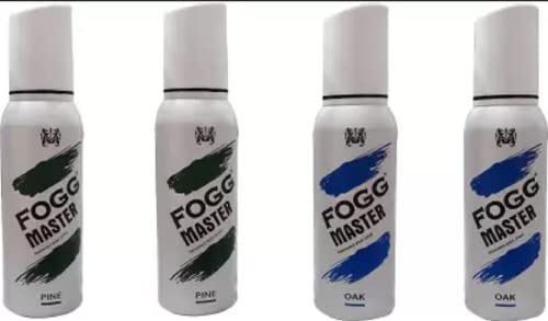 FOGG MASTER 2 PINE, 2 OAK (PACK OF 4) Body Spray - For Men & Women (480 ml, Pack of 4)