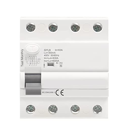 GYL9 AC-S tipo tiempo retardado RCD RCCB ELCB tipo retardo disyuntor electromagnético 1 Uds(AC-S 4P 63A,100mA)