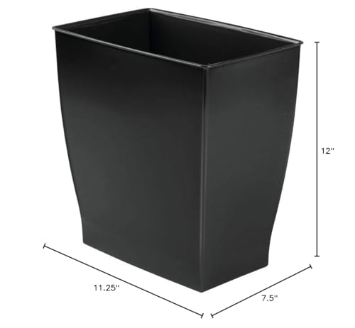 image for Idesign Spa Rectangular Trash, Waste Basket Garbage Can For Bathroom, 