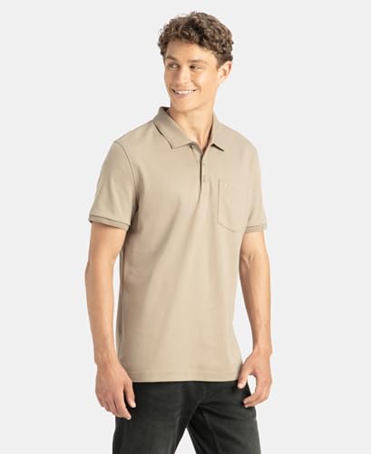 Image of Jockey 3913 Men Super Combed Cotton Rich Solid Half Sleeve Polo T-Shirt with Chest Pocket