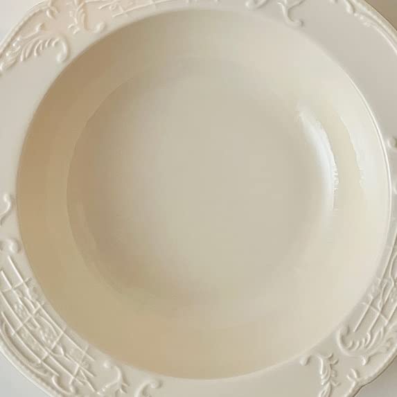 zastawa stołowa Zastawa stołowa w kolorze kremowym Ceramiczny talerz na makaron Okrągła miska na makaron Domowy talerz zupy Restauracja Kawiarnia Talerz sałatkowy Prosty talerz deserowy Jednolity kolo