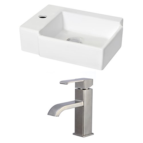 American Imaginations AI-15213 Rectangle Vessel Set with Single Hole CUPC Faucet, 16.25