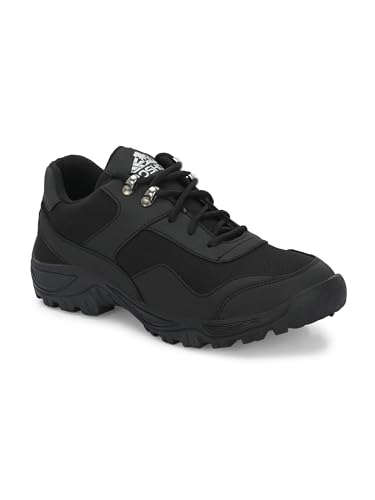 Image of Leo Men's Black Light Weight Casual Waterproof Shoes for Trekking, Hiking & Other Outdoor Activities