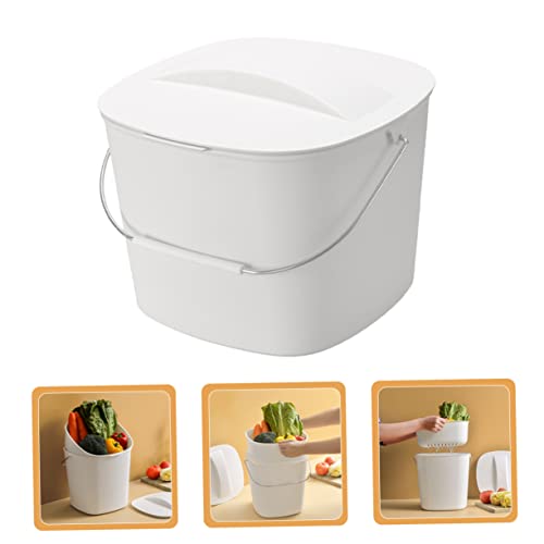 Bote de basura de cocina rectangular color blanco miniatura 5