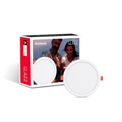 Image of Goldmedal Glazz 6W Round Ceiling Light | Recessed LED Downlight for False Ceiling |Cut Out :4.01 Inch|Downlight for Home,Hall,Room,Kitchen,Office,Shop|Neutral White(4000K)