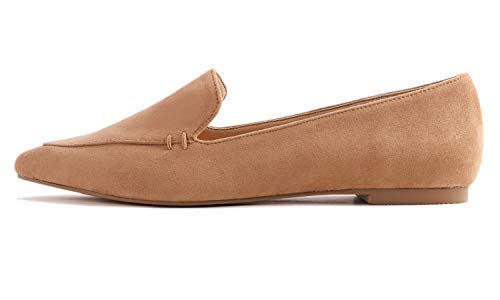 Image of FEVERSOLE Women's Loafer Flat Pointed Fashion Slip On Comfort Driving Office Shoes