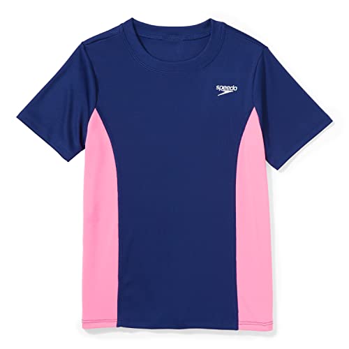 Image of Speedo Girls' Uv Swim Shirt Short Sleeve Printed Rashguard