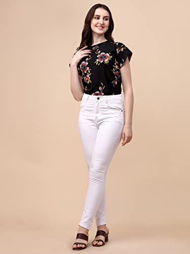 Image of Wedani Women's Casual Short Sleeves Round Neck Foral Regular Fit Top