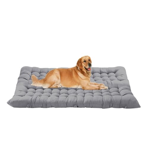 ping bu Materasso per cuccia per cani di grandi dimensioni, materassino calmante per cuccia lavabile, materasso per cucce extra large anti-ansia per cani di taglia media e grande (Grigio, 120 * 50CM)
