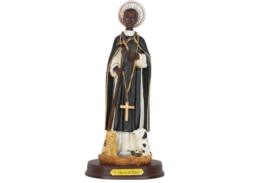 San Martin De Porres Estatua Religiosa en Resina 8.5 pulgadas miniatura 2