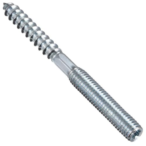 Image of TOP-VIGOR 8Pcs M8x90mm Double Headed Bolts Self Tapping Screw, Double Ended Dowel Screws, Screw Dowels Hanger, Threaded Lag Wood Screws and Machine Bolts for Wood Joint Furniture