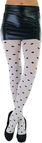 Image of ToBeInStyle Women's Fun Polka Dot Tights Pantyhose & Thigh High Socks Hosiery