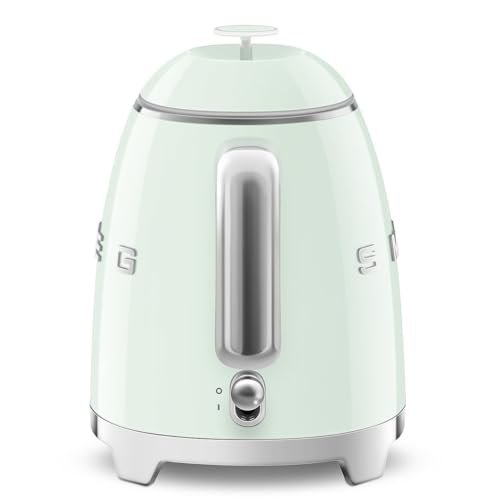 Image of SMEG Mini 50's Retro Style 3 Cup Electric Kettle with Double Wall Anti Slip Base and Water Level Indicator (Pastel Green)