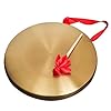15cm/5.9inch Gong with Mallet Brass Copper Hand Gong Cymbals Portable Brass Tam Tam Gongs Traditional Chinese Percussion Instruments with Round Playing Hammer Orchestra Church Opera #3