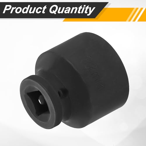 Image of HARFINGTON 1 /2 inch Drive x 32mm Shallow Impact Socket 12-Point Metric CR-V Steel Spindle Nut Impact Flip Sleeve for Home Auto Nuts Bolts Repair