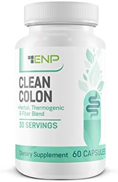 Clean Colon Health Dietary Supplement | Fiber, Thermogenic and Herbal Blend | Vitamins C, D3, E, B6 and Calcium | 1 Month Supply | Effective Natural Products