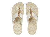COACH Women's Zoe Flip-Flop Sandal Chalk Mixed Material 10 B - Medium