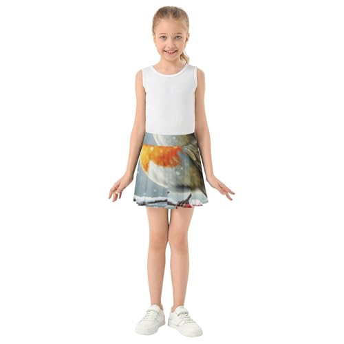Girls' Shorts Athletic Skorts Robin Bird Snow Holly Toddlers Tennis Skirts Personalized Flowy Skirt 3t3