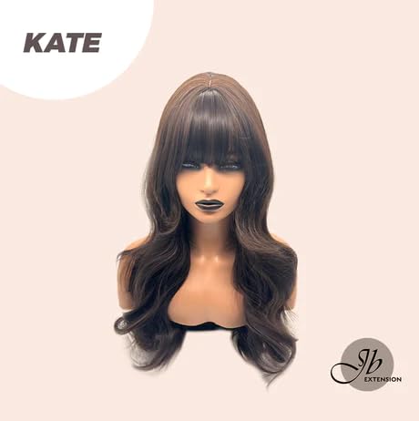 Miniatura 5 de KATE - Peluca rizada marrón de pelo largo sin pegamento para mujer, pelucas sintéticas naturales para uso diario (pelucas de cabello natural)