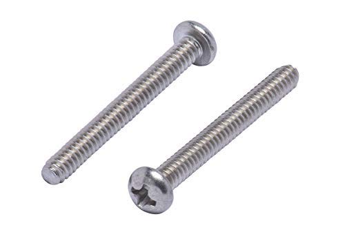 #6-32 X 1-1/4" Stainless Phillips Round Head Machine Screw, (100pc), Coarse Thread, 18-8 (304) Stainless Steel, by Bolt Dropper