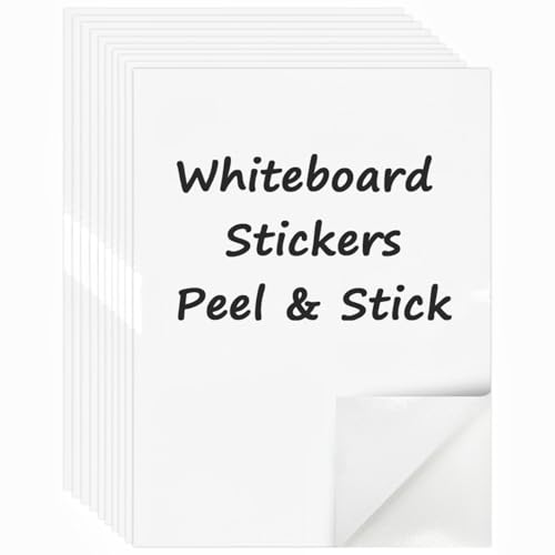 HYPERTAI A4 Whiteboard Sticker for Walls 10-Pack Dry-Erase Board Sheets for Fridge Self-Adhesive Dry Erase Paper for Home School Office and More