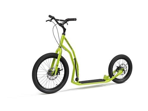 YEDOO Mezeq Tretroller - bis 150 kg, mit Luftreifen 20/16 - Scooter für Erwachsene, Offroad Tretroller mit abnehmbarem Ständer und Fußablage und verstellbarem Lenker, Dogscooter mit Scheibenbremse.